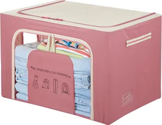 KASANOVA Scatola armadio 62x44x40 cm doppia cerniera e scritta malva