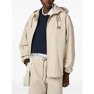 Miu Miu Logo-patch Hooded Jacket