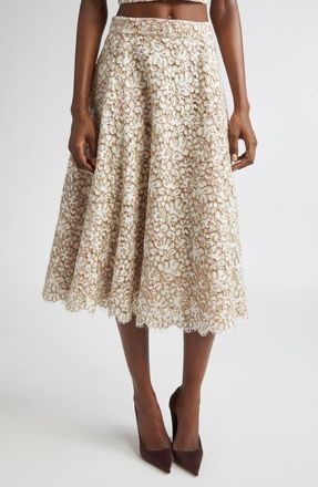 Michael Kors Soutache Lace Circle Skirt in Hemp/Ecru at Nordstrom, Size 4