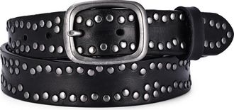 OLD TREND Westland Genuine Leather Desert Inspired Studded Belt in Black at Nordstrom, Size Medium