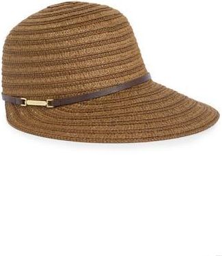 Vince Camuto Straw Visor Hat in Brown at Nordstrom Rack