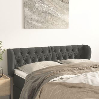 vidaXL Cabecero De Terciopelo Gris Oscuro 163x23x78/88 Cm Vidaxl