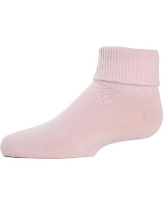 MeMoi Ribbed Triple-Roll-Cuff Ankle Sock in Soft Pink at Nordstrom, Size 6-12M