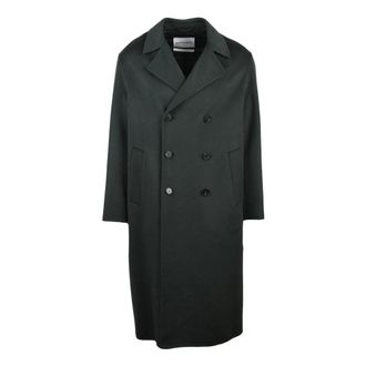 Amaranto Double-Breasted Coat - Heren - Mantel - Groen - S - Wol - Jassen