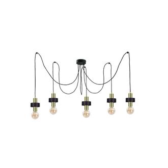 Netlighting Unica Cluster Pendant Ceiling Light Black Gold 5x E27