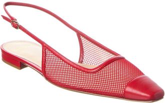 Alexandre Birman Olivia Mesh & Leather Slingback Flat