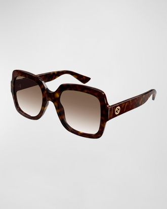 Gucci Gradient GG Square Injection Plastic Sunglasses