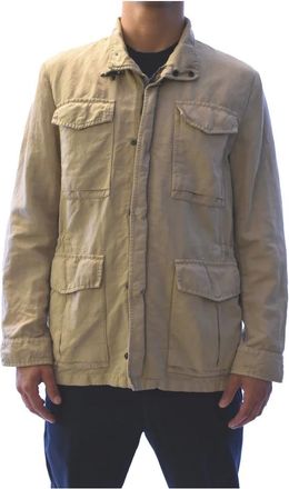 Fay Jassen, Heren, Beige, M, Stijlvolle Jas voor Alle Gelegenheden