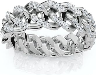 Pompeii3 Mens Braided Cuban Diamond Ring 14k Gold Lab Grown