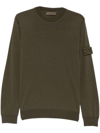 Stone Island Crew Neck Virgin Wool Sweatshirt