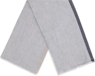 Brunello Cucinelli Mens Cashmere Scarf Pearl Grey Scarfs