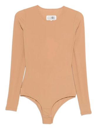 Maison Margiela long sleeve bodysuit - women - Polyamide/Elastane - M - Neutrals