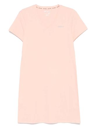 DKNY studded-logo mini dress - women - Cotton/Elastane - S - Orange