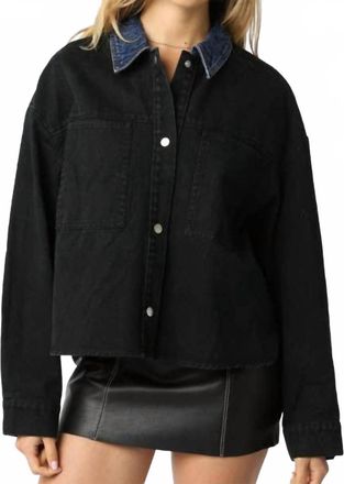 Olivaceous Ricki Contrast Jacket In Black Denim