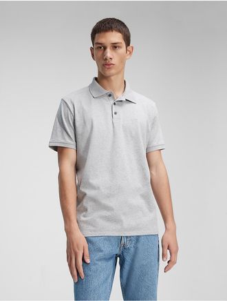 Calvin Klein Jeans Calvin Klein Mens Smooth Cotton Blend Polo Shirt - Grey - XL