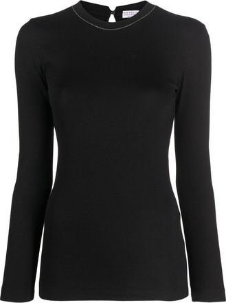 Brunello Cucinelli Black Cotton long sleeves t-shirt