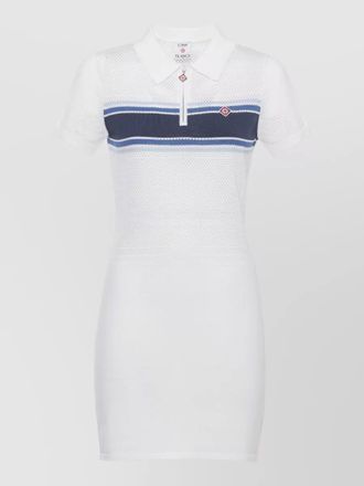 Casablanca polo knit dress perforated pattern