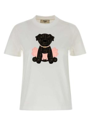 Fendi White Cotton T-Shirt