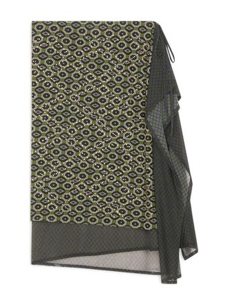 Dries Van Noten Midi-rok met geometrisch patroon - Groen
