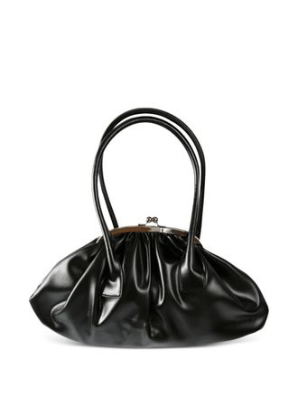 Comme Des Gar&ccedil;ons pleated-clasp shoulder bag - Zwart