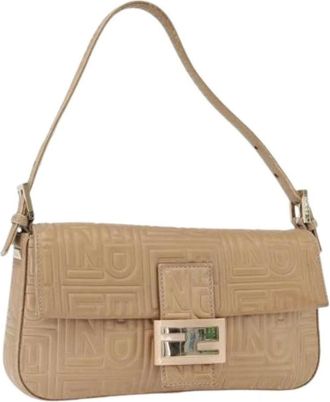 Fendi Pre-owned Shoulder Bags, female, Beige, Size: ONE SIZE Pre-owned Vintage Shoulder Bag