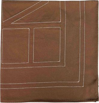 Toteme Signature Monogram Zijden Sjaal - Dames - Zijden sjaals - Bruin - ONE Size - Accessoires