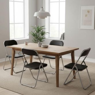 Dmora Dmora Juego De Cuatro Sillas Plegables, Color Negro, Medidas 43 X 47 X 78 Cm