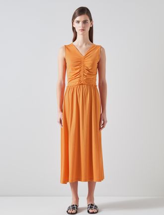 L.k. Bennett Womens Claud Dresses,Burnt Orange Leather - Size 12 UK