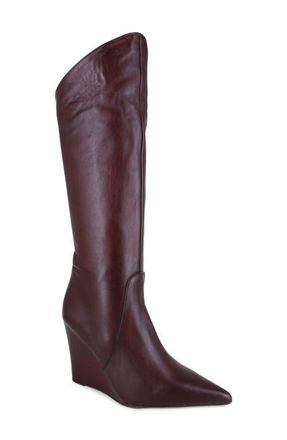 Zigi Soho Karlin Pointed Toe Wedge Boot in Wine Leather at Nordstrom, Size 11Us