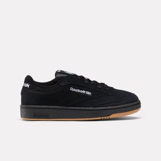 Reebok Classic Sneaker REEBOK CLASSIC CLUB C 85, Damen, Gr. 38,5, schwarz (cschwarz, ftwwht, rbkle3), Leder, Textil, Schuhe Sneaker
