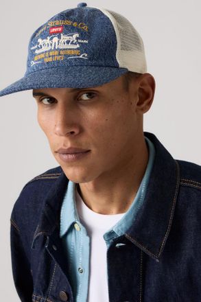 Levi's Saddleman Trucker Cap - Hombre - One Size - Medium Wash / Graphic 1