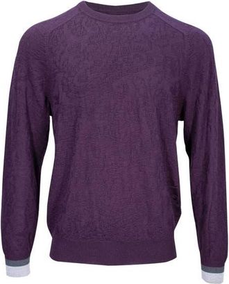 Lords of Harlech Colin Jacquard Merino Wool Paisley Sweater in Plum at Nordstrom, Size X-Large