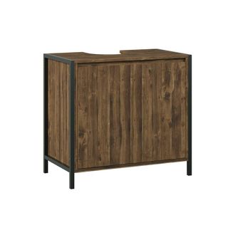 Vicco Mueble Bajo Lavabo Naola, Roble/negro, 70 X 65 Cm Con 2 Compartimentos Cerrados, Vicco