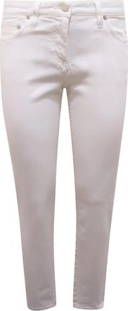 Roberto Cavalli Denim Broek Tpj 219 De 002 - Dames - Slim Fit Jeans - Wit - M - Denim - Jeans
