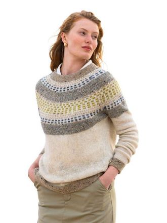 Celtic & Co. Float Stitch Yoke Donegal Sweater in Ecru at Nordstrom, Size X-Small