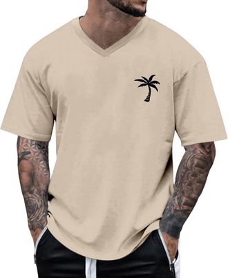 Generic Mens Graphic Tees Funny Cotton Vintage Oversized T Shirts Oversized Short Sleeve Gym Athletic Running Dry Fit Basketball Shirt Khaki