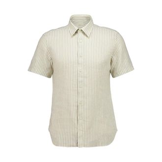 120% Lino Heren, Overhemden, Beige, Maat: M Linnen