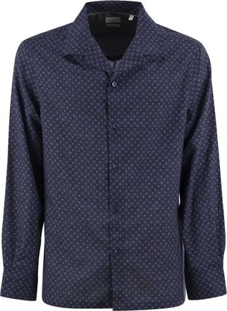 Brunello Cucinelli Camicia con stampa geometrica - Blu