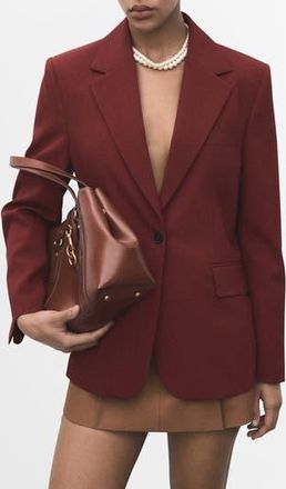 Mango Straight Jacket in Dark Orange at Nordstrom Rack, Size Xx-Small