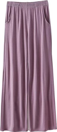 Generic Womens Pajama Bottoms Summer Soft Wide Leg Lounge Pants Cotton Linen Cropped Trousers Nightwear Comfy Elasticated Waist Sleep Pants for All Seasons Pu