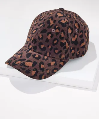 Talbots Leopard Corduroy Baseball Cap - Dark Chocolate - 001 Talbots