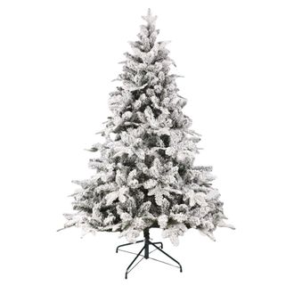 Mobili Rebecca &Aacute;rbol de navidad nevado 809 ramas de pvc y pe blanco y verde h 150 cm