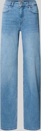 Review Straight Jeans mit mittelhohem Bund in hellblauer Waschung in Hellblau, Gr&ouml;&szlig;e 24