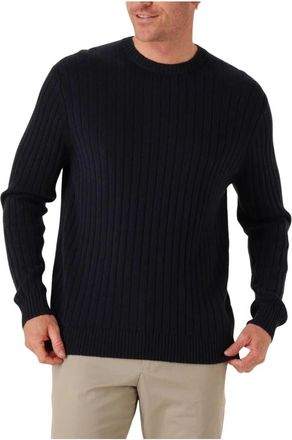 Profuomo Wolmix Crew Neck Pullover - Heren - Ronde hals truien - Blauw - XL - Wol - Truien & Vesten