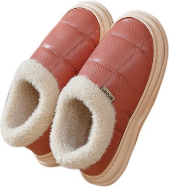 Generic Overstock Sale Clearance Orthopedic Slippers for Women Casual Long Plush Flat Bottom Womens Slippers Ladies Slippers Clashing Color Fashion memory foa