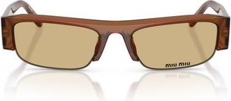 Miu Miu 54mm Rectangular Sunglasses in Opal Ambra /Yellow at Nordstrom