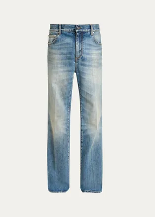 Amiri Mens MA Fit Faded Denim Jeans