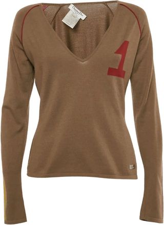 Dior John Galliano trui met V-hals - Bruin