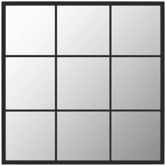 vidaXL Espejo de pared metal negro 60x60 cm Vidaxl