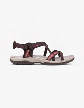Skechers Womens Skechers REGGAE SLIM - SUN ARRAY Womens Cross Strap Sandals Chocolate - Brown - Size: 4